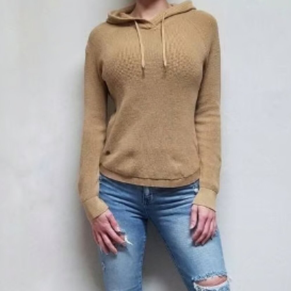 Lauren Ralph Lauren Camel Hooded Knit Sweater